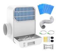 Upgrade 3-in-1 Indoor Dryer Vent Kit, Dryer Vent Box for Electric Dryer Have ABS Screen Filter, Polyester Filter, Water Drawer System Triple Filtration, Proviide 6 Polyester Filters &1 Hose