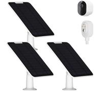 Upgrade 3 Pack 5W Solar Panel Charging Compatible with Arlo Pro 3/Pro 4/Pro 5S/Ultra/Ultra 2/Go 2 Continuous Power Supply IP65 Weatherproof with 9.8ft Charging Cable and Adjustable Wall Mount
