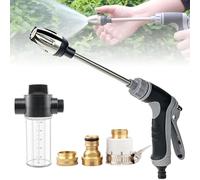 Upgrade 360° Rotating Waterblitz Pressure Washer, Waterblitz High-Pressure Nozzle, with Long Rod & 3* Metal Joints & Foam Jug, Various Spray Effects, Equipped with Metal Joints, for All Hoses (1pc)