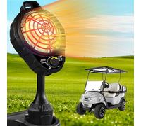 Upgrade 36V Golf Cart Electric Heater with Infinite Temperature Adjustment, 2-Second Quick Heat 400W Quiet & Safe Carbon Fiber Heating, Battery Powered Heater Stable Fit Club Car/Yamaha/EZGO, Black