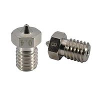 Upgrade 3D Printer Plated Wear Resistant M6 Thread Brass Nozzle 0.4mm For 1.75mm V5 V6 Hotend Titan Aero Extruder Prusa I3 MK3 MK3S Anycubic I3 Mega 3D Printer (2x0.4mm)