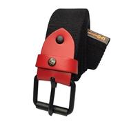 UPGRADE 3STYLE Cotton Canvas Belt with Large Eyelets American Style Work Sport Elegant Height 4cm, Black Red, da 85 a 105 cm