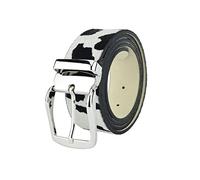 UPGRADE 3STYLE Genuine Horse Leather Belt Can be Shortened without Screws. Eco Cardboard Packaging and Cotton Bag, Made in Italy, Black, 120 cm