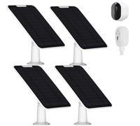 Upgrade 4 Pack 5W Solar Panel Charging Compatible with Arlo Pro 3/Pro 4/Pro 5S/Ultra/Ultra 2/Go 2 Continuous Power Supply IP65 Weatherproof with 9.8ft/3m Charging Cable and Adjustable Wall Mount