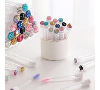 Upgrade 48 Pieces Disposable Mascara Wands Set,Diamond Mascara for Women and Girls- Include 24 Pcs Crystal Lash Spoolies Brush and 24 Pcs Reusable Keychain Empty Eyelash Brush Tubes
