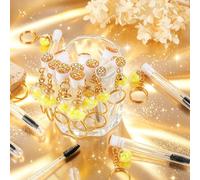 Upgrade 48 Pieces Disposable Mascara Wands Set,Diamond Mascara for Women and Girls- Include 24 Pcs Crystal Lash Spoolies Brush and 24 Pcs Reusable Keychain Empty Eyelash Brush Tubes Pink(Lemon)