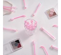 Upgrade 48 Pieces Disposable Mascara Wands Set, Include 24 Pcs Cute Crystal Lash Spoolies Brush and 24 Pcs Reusable Keychain Empty Eyelash Brush Tubes