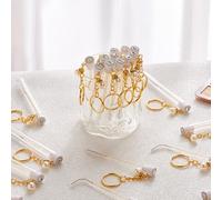 Upgrade 48 Pieces Disposable Mascara Wands Set,Include 24 Pcs Pearl Crystal Lash Spoolies Brush and 24 Pcs Reusable Keychain Empty Eyelash Brush Tubes