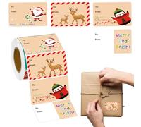 Upgrade 500 Pieces Per Roll Christmas Tags Self Adhesive Gift Tags for Xmas Presents Christmas Name Labels Stickers for Wrapping Paper Festival Birthday Holiday Decor (F)