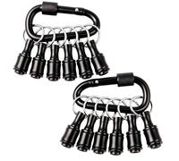 Upgrade 6 Pcs Bit Holder with Black Carabiner 1/4 inch Hex Shank Aluminum Alloy Screwdriver Bits Holder Light-Weight Quick-Change Extension Bar Keychain Drill Screw Adapter Change Portable (2 Set-B)
