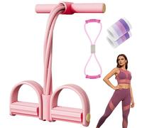 Upgrade 8 Tube Pedal Resistance Device, Pedal Resistance Band with Handle, Fashion Puller Exercise, Adjustable Multifunction Fitness Bands for Abdomen, Waist, Arm, Leg (Pink)