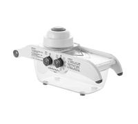 Upgrade Adjustable Kitchen Slicer 2 in 1 Detachable Vegetable Chopper Potato Fries Cutter with Storage Holes Efficient Food Prep Tool (White, 35x17cm)