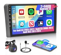 Upgrade Android Car Radio for Audi A3 S4 RS4 8E B6 B7 2003-2012-2+64G Car Stereo with Wireless Carplay Android Auto-9'' IPS Touch Screen Bluetooth Radio for Audi A3-WiFi GPS EQ SWC FM RDS Dual USB