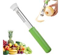 Upgrade Apple Peeler and Corer Tool, Stainless Steel 2-in-1 Red Bell Pepper Seed Corer - Fruit Vegetable Stem Remover for Pepper Pineapple Pear Apple Tomato Kitchen Gadgets Tool (Green, 1PC)
