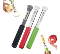 Upgrade Apple Peeler and Corer Tool, Stainless Steel 2-in-1 Red Bell Pepper Seed Corer - Fruit Vegetable Stem Remover for Pepper Pineapple Pear Apple Tomato Kitchen Gadgets Tool (Mix, 3PCS)