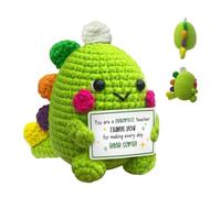 Upgrade Art & Craft Kit,Handmade Positive Dinosaur Crochet with Inspiring Card - Emotional Support Gifts for Women Men - Self Care Birthday Gift for Friend (Green-5)
