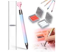 Upgrade Automatic Refillable Wax Pen, Wax Pencil for Rhinestones Diamond Art Pens Refillable for Diamond Art Nail DIY Craft (Blue)