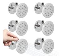 (Upgrade) Backnets Shower Body Spray with On Off Solid Brass Round Shower Jets 6 PCS Massage Showerhead Wall Nozzle, Flow Can Be Controlled, Independent Switch Sprayer (6PCS, Polished Chrome)