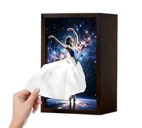 Upgrade Ballet Girl Tissue Box, Creative Flying Skirt Design MDF Tissue Holder, Decorative Novelty Tissue Dispenser for Home Bedroom Dining Table Decor (A)