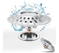 Upgrade Bathtub Stopper with Drain Hair Catcher, 2 in 1 Double Anti-Clogging Design Tub Stopper, Pop Up Bathtub Plug for 1.4 -2.0 Inches Drain Hole