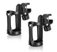 Upgrade Bike Cup Holder 2 Pack Baby Stroller Bottle Holders 360 Degrees Rotation Anti-slip Fast Dismounting Cup Drink Holder for Pushchair Bicycle Baby Stroller Wheelchair Motorcycle