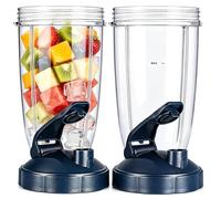 Upgrade Blender Cups Fit for Nutribullet 600w/900w, Replacement Parts 24oz Cups with Flip-Top To-Go-Lids, Blender Accessories (2 Pack)