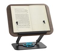 Upgrade Book Stand for Reading, Adjustable Book Holder with 360° Rotating Bases, Foldable Designs, and Elastic Clips, Multifunctional Display Stand (C)