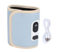 Upgrade Bottle Warmer on The Go, Baby Bottle Insulation Cover 21 Speeds Temperature Adjustable Portable USB Baby Milk Heat Keeper with LED Display for Car Travel(Blue)