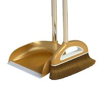 Upgrade Broom and Dustpan Set for Home | Long Handle Broom with Stand Up Dustpan Combo Set | Indoor Sweep Broom | Standing Dustpan and Broom for Kitchen Offices Lobby Floor