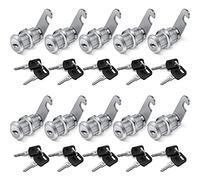 【Upgrade】 Cabinet Cam Lock Set, 10 Pack Keyed Alike 30mm Cam Locks Secure Your File Cabinet and Drawer, RV Door, Mailbox,Tool Box, Drawer and More-【Finish Zinc Alloy】 (10)