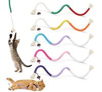 Upgrade Cat Toys Chew Ropes with Refillable Natural Catnip, Safe Teeth Cleaning Toy for Indoor Kittens, Interactive Cat Nip Kitty Toys for All Breeds (5 Pack)