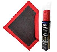 Upgrade Clay Towel 3.0 Ver - Clay Towel for Car Detailing to Remove Paint Overspray, Water Spots,Tree Sap,Rail Dust from Paint,Glass,Plastic Surfaces,Fine Grade Clay Bar Towel(12" x 12")(Red)
