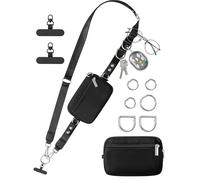 Upgrade Clip and Go Phone Lanyard Crossbody with RFID Shielding Wallet, Lanyard for Keys Glasses Accessories, Anti-theft and Privacy Protection Design, Adjustable Phone Strap Wrist Strap for Travel.