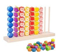 Upgrade Color Matching Stacking Puzzle Game, Fast-Paced Rainbow Wooden Color Stack Challenge Game, Speed Matching Puzzle, for Family Fun and Strategy Lovers Fruit Ring Toss Game