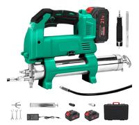 Upgrade Cordless Electric Grease Gun with LED Light, 12000 PSI High Pressure lectric Grease Gun Kit with 2 * 2.0AH Batteries and Charger, Grease Gun for Truck, Farm, Construction and DIY