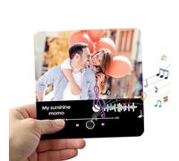 Upgrade Customized Music Fridge Magnet with Text Content Personalized Photo Fridge Magnet Can Play Songs Customized Photo Album Refrigerator Magnets Gifts for Christmas for Couples Mom and Dad