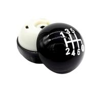 Upgrade Gear Shifter Knob for Fiat 500 500C 2012-2013 | Shift Knob ABS,Black / Silver,All-Weather Durability,Heat Resistant,Fade Resistant(Black 6 Speed)