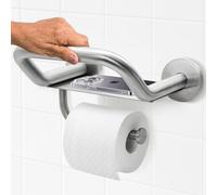 Upgrade Grab Bar Toilet Paper Holder, 3-in-1 Bathroom Grab Bar with Toilet Holder and Phone Shelf, 304 Stainless Steel Safety Toilet Paper Grab Bar, Wall Mount Toilet Paper Holder for Seniors