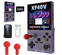 Upgrade Handheld Retro Snap Game Console, XF40VRetro Snap Game Console,4" HD IPS Screen,64G/128G TF Card Long Battery Life with Two joysticks, 40000+Pre-Installed Games (Purple,64G)