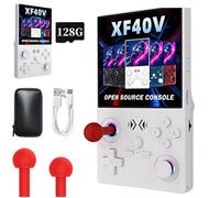 Upgrade Handheld Retro Snap Game Console, XF40VRetro Snap Game Console,4" HD IPS Screen,64G/128G TF Card Long Battery Life with Two joysticks, 40000+Pre-Installed Games (White,128G)