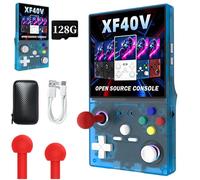 Upgrade Handheld Retro Snap Game Console, XF40VRetro Snap Game Console,4" HD IPS Screen,64G/128G TF Card Long Battery Life with Two joysticks, 40000+Pre-Installed Games (Blue,128G)