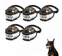 Upgrade Hell Hound Monster Muzzle - Scary Dinosaur Dog Muzzle with Teeth,Adjustable Straps&Movable Fangs-Bloody Terror Latex Cosplay Prop,Halloween Costume Mask (#2/5pcs)