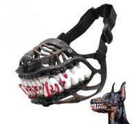 Upgrade Hell Hound Monster Muzzle - Scary Dinosaur Dog Muzzle with Teeth,Adjustable Straps&Movable Fangs-Bloody Terror Latex Cosplay Prop,Halloween Costume Mask (#1/1pcs)