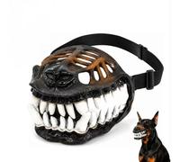 Upgrade Hell Hound Monster Muzzle - Scary Dinosaur Dog Muzzle with Teeth,Adjustable Straps&Movable Fangs-Bloody Terror Latex Cosplay Prop,Halloween Costume Mask (#2/1pcs)