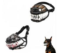 Upgrade Hell Hound Monster Muzzle - Scary Dinosaur Dog Muzzle with Teeth,Adjustable Straps&Movable Fangs-Bloody Terror Latex Cosplay Prop,Halloween Costume Mask (#1/1pcs - #2/1pcs)