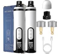 Upgrade Huesom Silent Groom Pro Nail Grinder for Dogs with Led Light & 3 Speeds,Safe Stress-Free Nail Grooming Trimmer for Your Dog Cat (2Sets)