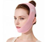 Upgrade Ice-Cool Double Chin Lift V Line Mask, Reusable Double Chin Reducer, V-Shaped ChinStrap for Jawline Lifting for Sagging Facial Skin, Comfortable & Adjustable Design, Pink