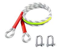 Upgrade Kinetic Recovery Rope 16.5FT 6614LBS Heavy Duty Tow Rope With Steel Shackles Off Road Recovery Gear High-Strenth Rope