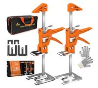 [Upgrade] Labor Saving Arm Jack 2 Pack,15.5 Inch Stainless Steel Furniture Lifts with Handbag,Hand Furniture Jack Lifter Tool for Installing Cabinets,Flooring&Windows,Load 440LBS