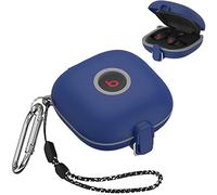 [Upgrade Lock] Case for Beats Fit Pro 2021, VAEKNVG Shock-Absorbing Protective Armor Cover for Beats Fit Pro Earbuds Accessories, TPU Hard Shell with Carabiner & Lanyard(Blue)